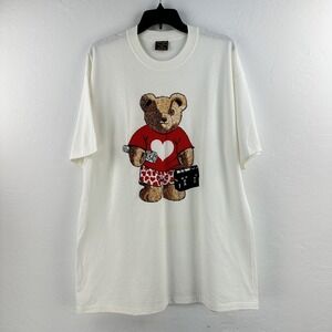 Vtg Spring Ford Teddy Bear Heart Boxers T-shirt Mens XL Single‎ Stitch Polo Bear